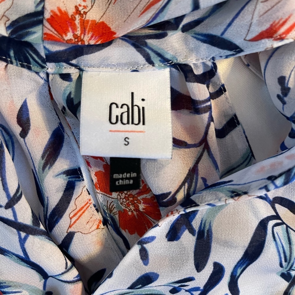 Cabi 5537 sleeveless b neck floral print stem blouse - Picture 8 of 9